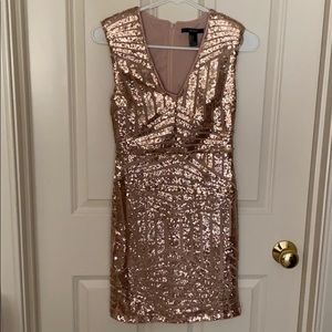 Forever 21 rose gold sequin dress
